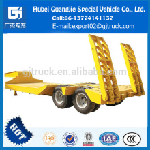 China make low flatbed truck 2 Eje low bed truck trailer Buena calidad wall side truck factory Hace bajo semi trailer nuevo diseño 2 Ejes low bed semi trailer heavy duty pared lado semi trailer fábrica hace cuello de cisne low bed semi trailer